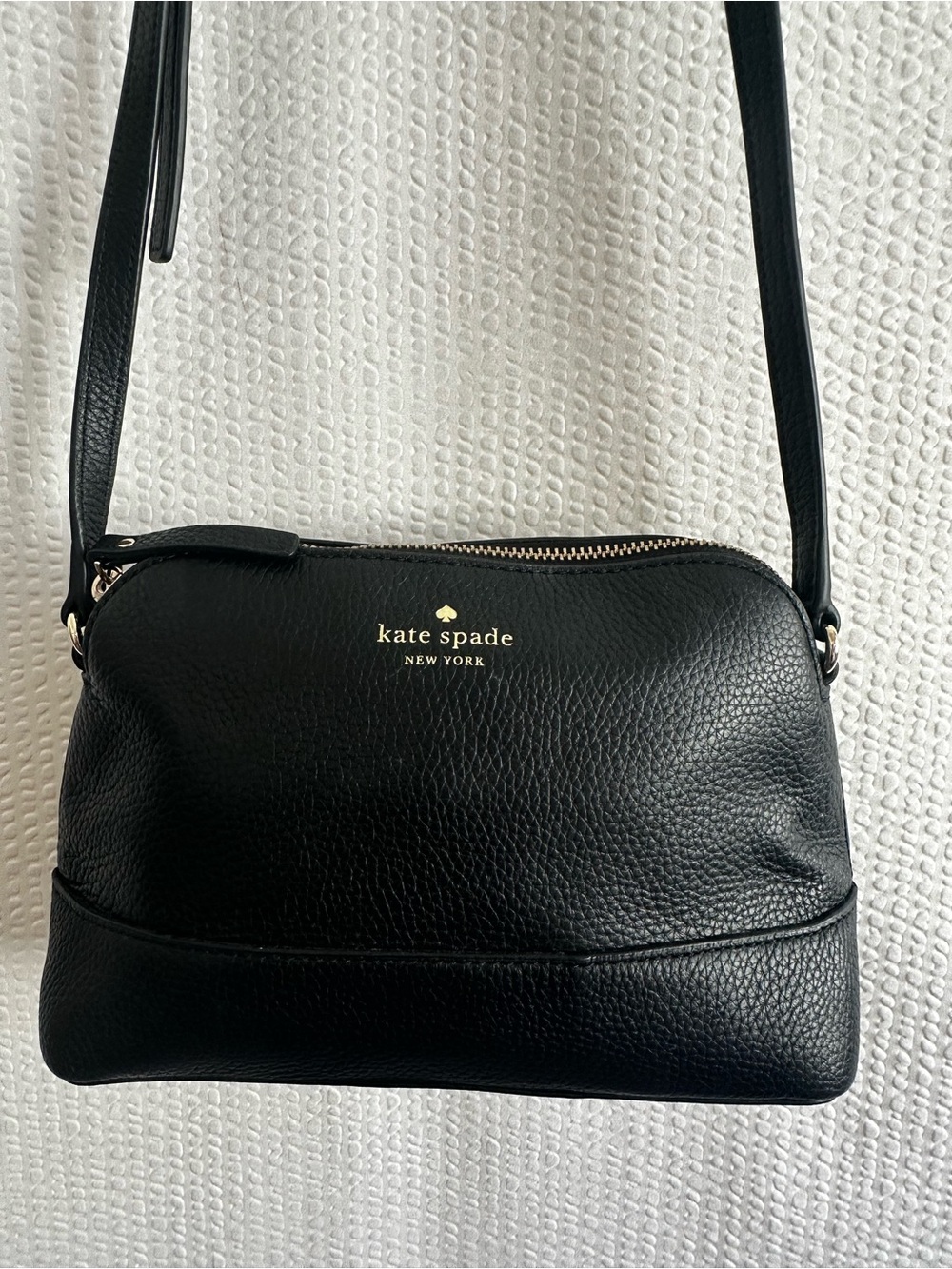 Kate Spade Southport Avenue Hanna Black Pebbled Leather Crossbody Bag